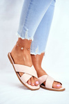 Women's Slides With Cross Straps Beige Philippines