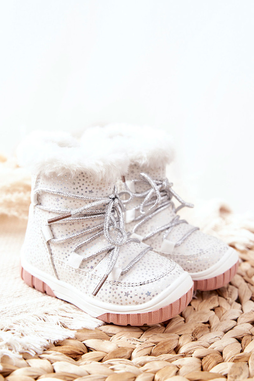 Fleece-lined Snow Boots White Stars