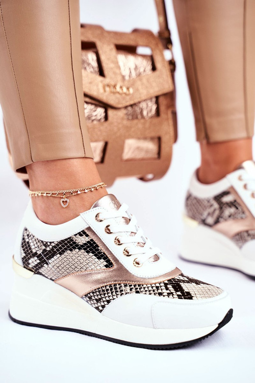 Leather Wedge Sneakers GOE GG2N3045 White