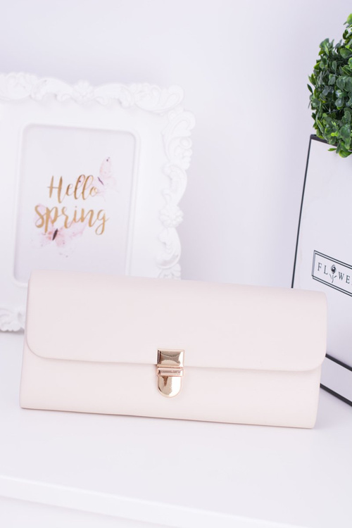Women's Beige Clutch Bag Gold Chain