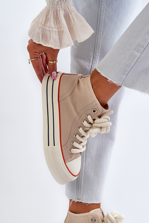 Women's Platform Sneakers Beige Aineri