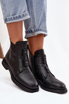 Leather Insulated Women's Ankle Boots D&A MK52-026 Black