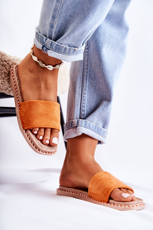 Suede Women's Slippers Orange Green