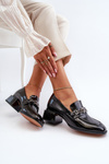 Black Patent Leather Court Shoes with Block Heel S.Barski MR38-960
