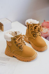 Children's Trapper Boots with a Zip and Sheepskin Camel Marialee