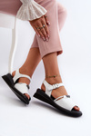 Women's Leather Platform Sandals White Katte