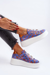 Leather Sports Shoes on Platform Maciejka 06191-06 Blue