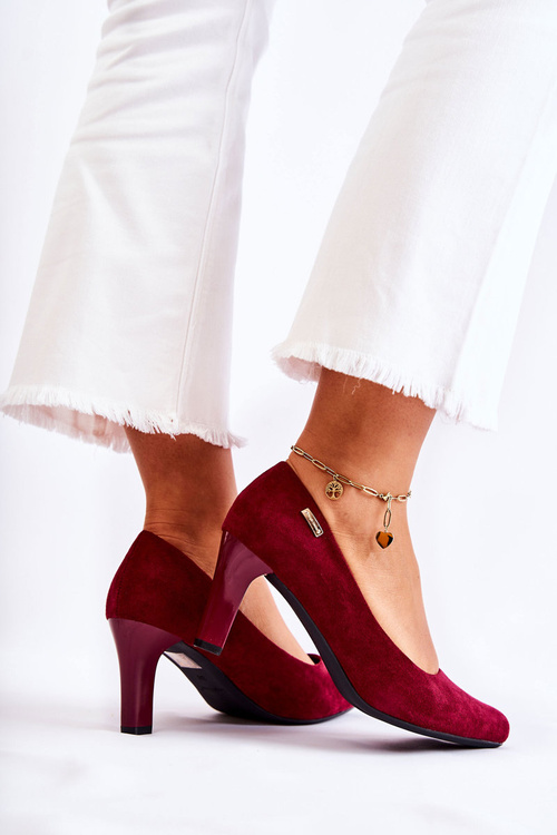 Women's Sergio Leone Maroon Suede Orsola pumps