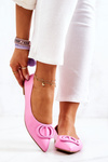 Leather Pointed Ballerinas Pink Rachelle