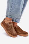Brown Suede Low Sneakers Women Paliana