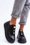 Leather Sport Shoes On Platform Maciejka 06191-01 Black