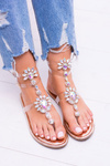 Cheap Lu Boo Elegant Gold Sandals Zircon Nomire Shoes