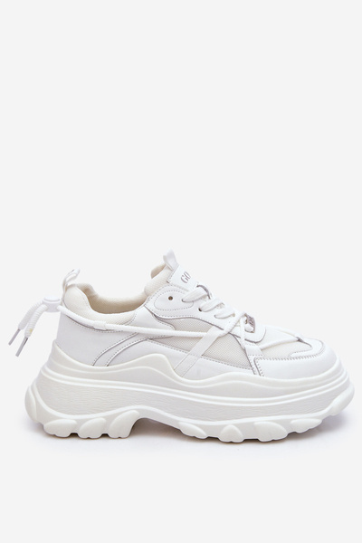 Buty Sportowe Masywna Platforma Białe GOE LL2N4029
