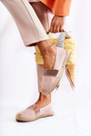 Women's Slip-On Espadrilles With Cubic Zirconia Pink Massal