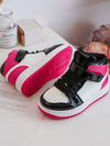 Buty Sportowe Dziecięce Lakierowane Różowo-Białe Milara 106-1B
