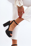 Black Jeans Sandals with Heel Acrana