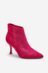 Women's Suede Boots On Heel Fuchsia Merisa