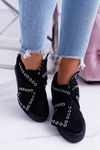 Sneakersy damskie Koturny LU BOO Czarne Margo