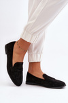 Women's Classic Black Moccasins Olevin