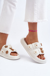 Women's Foam Flip Flops with Decorations White Cambrina