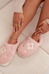 Furry slippers with Flowers Pink Selinne