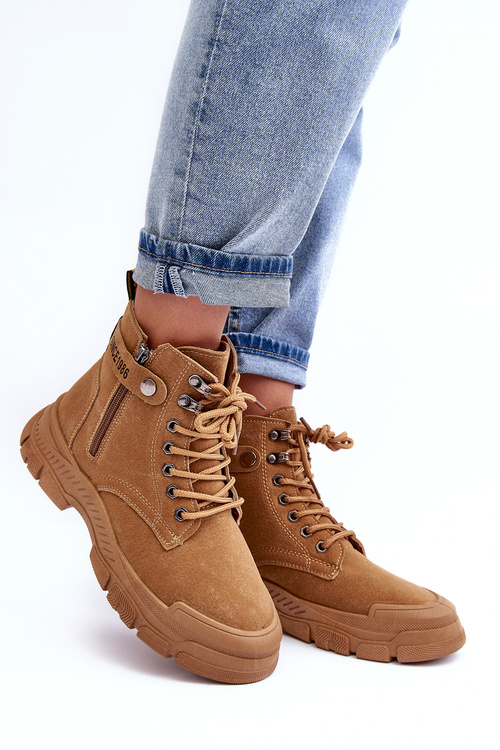 Women's Suede Lined Fur-Lined Boots Trapper Camel Jailina