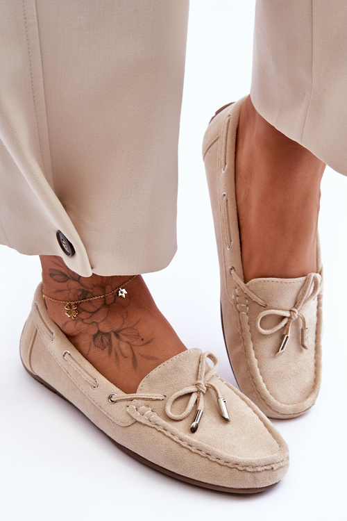 Women's Suede Moccasins Beige Si Passione