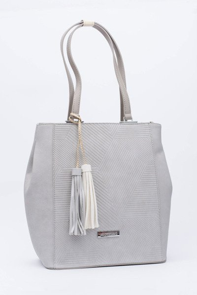 Women's Grey Shopper Handbag Sack Monnari