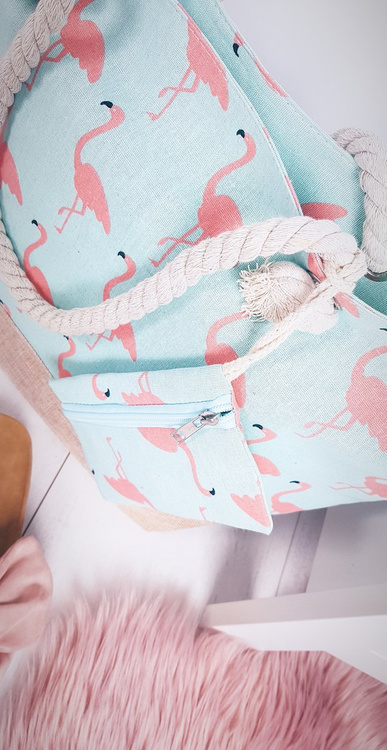 Beach Large Light Blue Handbag Bag Bag Women's Flamingos