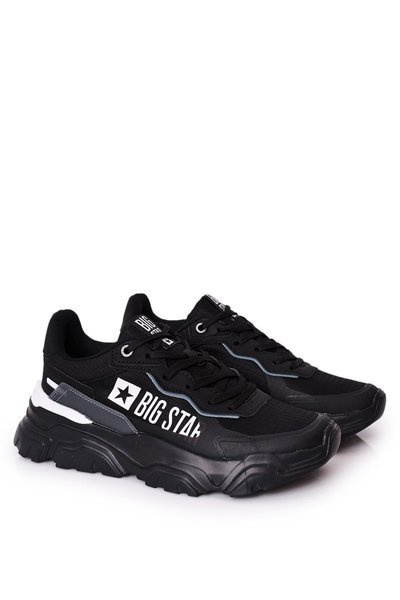 Męskie Sportowe Buty Memory Foam Big Star HH174209 Czarno-Niebieskie