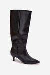 Women's boots with low heel lined with eco leather black Marcellia