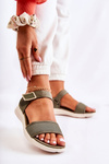 Women's Comfortable Sandals With Velcro Green Sidney