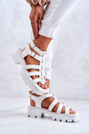Leather Sandals With Straps White Minorite