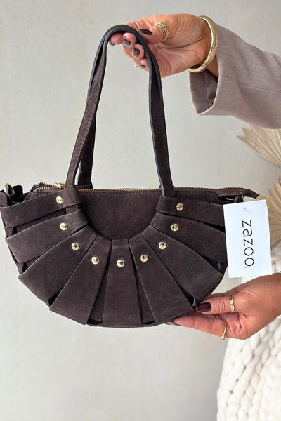 Bag Made of Natural Suede Chocolate Marivane