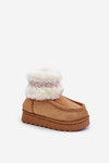 Snow Boots Kids With Fur And Pattern Camel Melefia