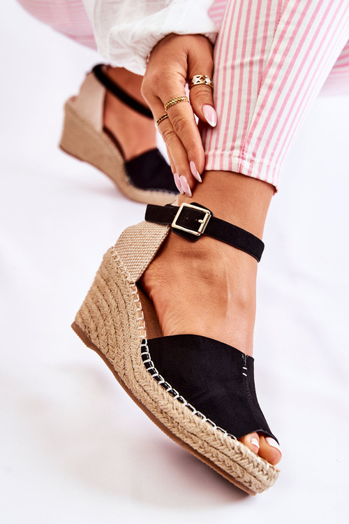 Comfortable Women's Sandals On Wedge Black Dellia