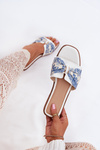 Women's Flat Sandals With Bow White Avenza
