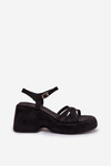 Platform And Wedge Sandals Made Of Eco Suede Black Nendal