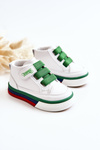 Children's High-top Sneakers With Rib White and Green Baxter