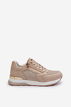 Women's Sneakers with Sequins and Zipper INBLU IN000365 Beige