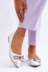 Elegant Ballerinas With A Bow White One Time