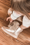 Children's Snow Boots Insulated With Fur Rose Gold Aurora