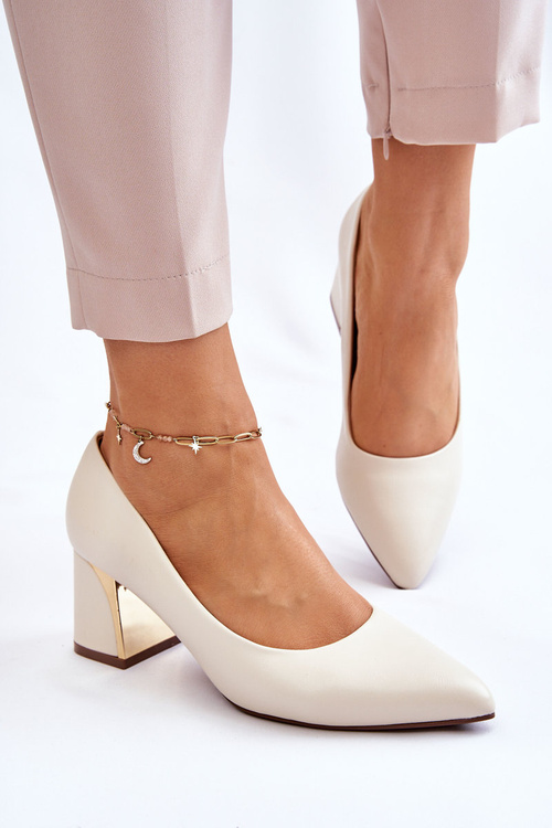 Elegant Pumps On A Heel Beige Emma