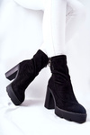 Suede Boots On Heel Black Marlevo