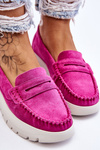 Suede Platform Loafers Fuchsia Milana