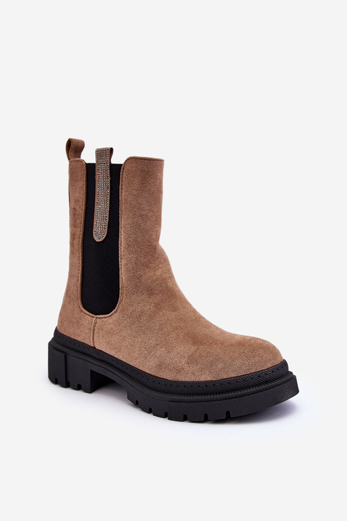 Women's Leather Ankle Boots Beige Alexetta