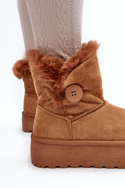 Women's Platform Snow Boots with Faux Fur Camel Wikas