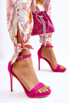 Elegant Suede Sandals On High Heel Fuchsia Averie