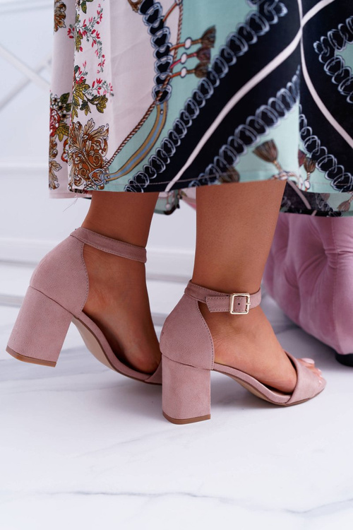 Pink Women's Stiletto Sandals Suede NewGenua