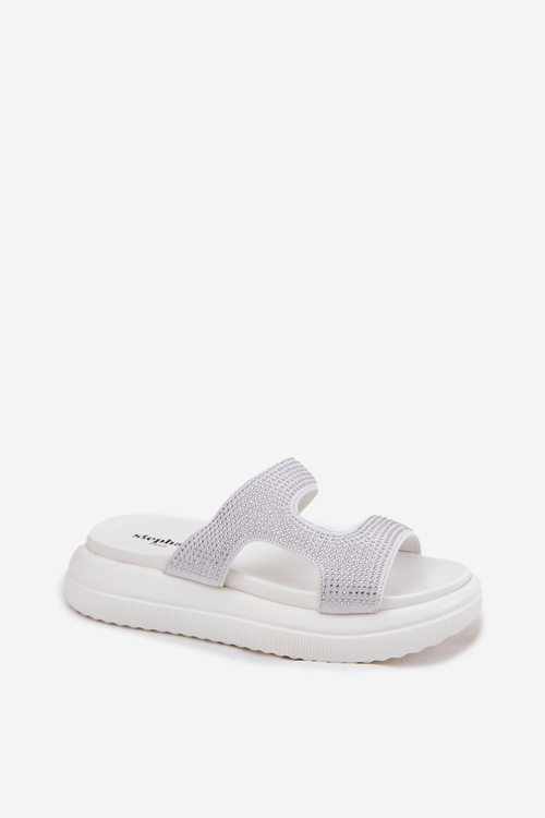 Embellished Women's Platform Sandals White Jestella